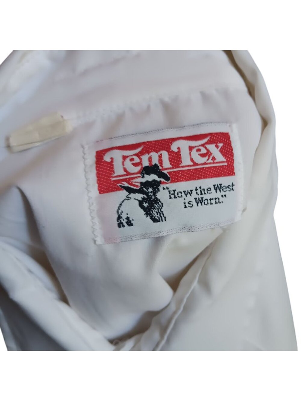 True Vintage Medium Western Shirt 1980s Tem Tex White Ice Cream White 1980's USA